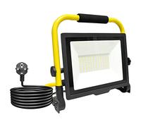 AUXTINGS 75W Foco de Trabajo LED,Portátil Luz de Trabajo con 7500 LM IP65 Con arnés de cableado 3m y enchufe para Exteriores Obra,Garajes,Jardines,reparación de coches,emergencias,175V-260V