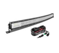 AUXTINGS Barra de luz LED curvada de 42 pulgadas 540W haz de inundación de triple fila luces de buceo con kit de arnés de cableado para todoterreno ATV AWD SUV 4WD 4x4 pickup, conector DT de 12V 24V