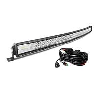 AUXTINGS Barra de luz LED curvada de 52 pulgadas 675W haz de inundación lente de triple fila luces de buceo con kit de arnés de cableado para todoterreno ATV AWD SUV 4WD 4x4, conector DT de 12V 24V