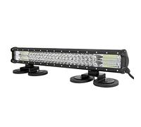 AUXTINGS Barra de luz LED de 22 pulgadas 324W con triple fila de inundación de punto LED + soporte de montaje imán para ventosa para camión coche ATV SUV 4x4 Jp camión tractor de barco,12V 24V