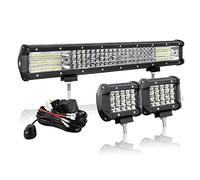 AUXTINGS Barra LED Offroad 50 cm 510W 4 Filas, Luces de Trabajo 10 cm Con Cableado 12V, Haz Spot y Flood Para Tractor Coche Camión Barco 4x4 ATV, Impermeable