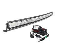 AUXTINGS Curvo 127 cm Barra de luz led, 648W Barras Luminosas led y 12V Remoto estroboscópica Kit de cableado para Off Road camión Coche SUV 4x4,Foco Inundación Combinado 6000K lámpara de conducción