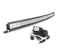 AUXTINGS Curvo 132 cm Barra de luz led, 675W Barras Luminosas led y 12V Remoto estroboscópica Kit de cableado para Off Road camión Coche SUV 4x4,Foco Inundación Combinado 6000K lámpara de conducción