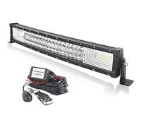 AUXTINGS Curvo 56 cm barra de luz led, 270W Barras luminosas led y 12V estroboscópica kit de cableado para off road camión coche SUV 4x4,Foco Inundación combinado 6000K lámpara de conducción