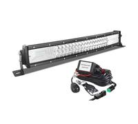 AUXTINGS Curvo 56 cm Barra de luz led, 270W Barras Luminosas led y 12V Remoto estroboscópica Kit de cableado para Off Road camión Coche SUV 4x4,Foco Inundación Combinado 6000K lámpara de conducción