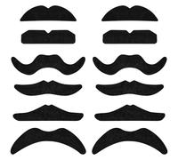 AUYAO Bigote Postizo, 12PCS Autoadhesivo, Barba Carnaval 80s