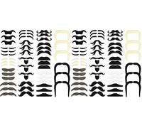 AUYAO Bigote Postizo, 48pcs Juego de Bigote Falso, Bigotes Autoadhesivos, Barba de Carnaval de Los Años 80, Bigote para Pegar para Disfraces Fiesta de Halloween Fiesta de Rendimiento, D (Paquete de 2)