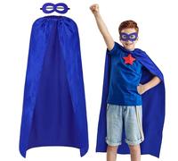AUYAO Capa Superheroe Adulto, Conjunto Disfraz Héroes, Máscara Azul