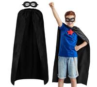 AUYAO Capa Superheroe Adulto, Conjunto Disfraz Héroes, Máscara Negro