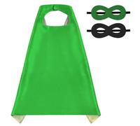 AUYAO Capas Superheroes Niños, Conjunto de Disfraz de Capas de Héroes con Máscara, Capa de Doble Cara y Máscaras, Disfraces de Niños Fiesta Navidad, Halloween, Cosplay, Cumpleaños, Gris y Verde