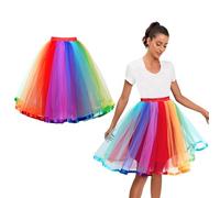 AUYAO Colores del Arcoiris Tutu Faldar, Faldas Tutú de Tul para Mujer, Tutu Arcoiris Disfraces para Carnaval Mujer Carnaval Semana Santa Orgullo