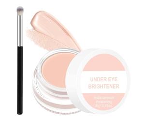 AUYAO Corrector Ojeras 10gr/0.35 oz., Corrector Maquillaje con 1 Brocha para Corrector, Under Eye Brightener, Correctores de Fórmula Ligera, Cubre Imperfecciones, Ilumina y Corrige Ojeras