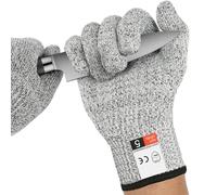 AUYAO Guantes Resistentes a Cortes, Guantes Anticorte Nivel 5 Protección, Guantes de Cocina Seguridad, Guantes de Trabajo, para Carnicero Jardín al Aire Libre Guantes Protectores, Corto 22cm