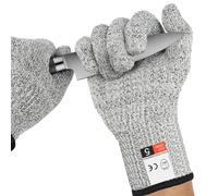 AUYAO Guantes Resistentes a Cortes, Guantes Anticorte Nivel 5 Protección, Guantes de Cocina Seguridad, Guantes de Trabajo, para Carnicero Jardín al Aire Libre Guantes Protectores, Corto 26cm