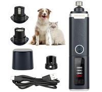 AUYAO Lima Uñas Perro Eléctrica, Set de Lima de Uñas Recargable, Rectificadora de Garras para Perros, 5 Velocidades, 3 Puertos, con Luz LED Perros Grandes Medianos, Pequeños