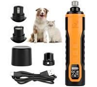 AUYAO Lima Uñas Perro Eléctrica, Set de Lima de Uñas Recargable, Rectificadora de Garras para Perros, 5 Velocidades, 3 Puertos, con Luz LED Perros Grandes Medianos, Pequeños