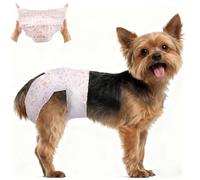 AUYAO Pañales Desechables para Perro, 20pcs Pañales para Perros Hembra, Bragas Perras Menstruales, Bragas para Perros Celo, Súper Absorbente y Suave, M
