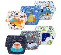 AUYAO Pañales Reutilizables Bebe, Pack de 6 Calzones de Entrenamiento Reutilizables para Bebés, Bragas de Aprendizaje Niño Niña, Transpirable, Suave y Cómodo, S