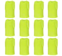 AUYAO Petos Futbol, 12pcs Petos Futbol Niños, Chaleco de Entrenamiento de Malla Transpirable, Camisetas Deportivo para Balón de Fútbol Baloncesto, L