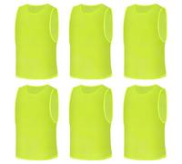 AUYAO Petos Futbol, 6Pcs Petos Futbol Niños, Chaleco de Entrenamiento de Malla Transpirable, Camisetas Deportivo para Balón de Fútbol Baloncesto, M