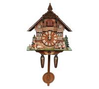 AUYART Reloj de cuco hecho a mano (corte por láser + corte de espiga y empalme), estilo europeo de la Selva Negra, reloj de cuco, decoración para sala de estar, dormitorio, estudio, reloj de pared 25