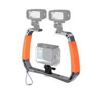 AuyKoo Soporte Estabilizador Sumergible para GoPro Hero 11 10 9 8 7,Insta360,dji Acción Cámara,Accesorio Doble Brazo Holder Portátil Aluminio Impermeable Montaje Stabilizer para Cámara Deportiva