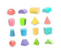 AUYXSSZ 16 Piezas de Materiales manipulativos matemáticos de sólidos geométricos para Profesores de matemáticas y Estudiantes.