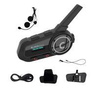AUYXSSZ Auriculares Bluetooth para Motocicleta 1BT Que facilitan la comunicación Mientras conduces con un intercomunicador de 1200 m de Alcance para 6