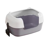 AUYXSSZ Bandeja de Arena para Gatos, Inodoro para Gatos, semicerrada, Que Proporciona un Amplio Espacio, lo Que Reduce la Arena Sale Volando, manteniendo la, Gris, 48 x 24.7 x 28.7 cm