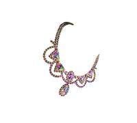 AUYXSSZ Collar colgante de baile con forma de lágrima de diamantes de imitación de colores brillantes, joyería para mujer, accesorios elegantes para