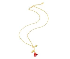 AUYXSSZ Collar con colgante de rosa para amantes, regalo de San Valentín, estilo estereoscópico vintage que hace que parezca más encantador, por lo el