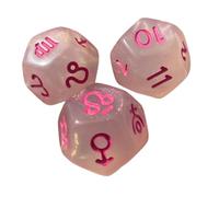 AUYXSSZ Dados de Resina Hechos a Mano, Juguetes didácticos para Contar matemáticas, Opciones emocionantes para la participación educativa, Juego de Dados, Claro y Rosa, 1.4 cm
