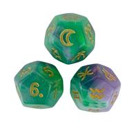 AUYXSSZ Dados de Resina Hechos a Mano, Juguetes didácticos para Contar matemáticas, Opciones emocionantes para la participación educativa, Juego de Dados, Verde y Dorado, 1.4 cm