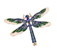 AUYXSSZ Elegante broche de libélula con diamantes de imitación, broche de animal de cristal único, accesorio atractivo, impresionante de solapa para mujer