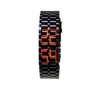 AUYXSSZ Hombres Europeos y Americanos Reloj para Lava LED Relojes de Moda Digital Reloj de de Decoración de Cadena, Luz roja