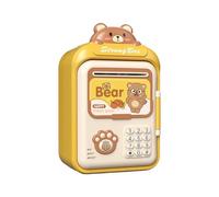 AUYXSSZ Innovadora alcancía para cajeros automáticos, Regalo para niños con Dinero automático Que Permite Aprender a administrar el Dinero Jugando, Amarillo, 14.5 x 11.5 x 25 cm