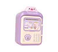 AUYXSSZ Innovadora alcancía para cajeros automáticos, Regalo para niños con Dinero automático Que Permite Aprender a administrar el Dinero Jugando, Violeta, 14.5 x 11.5 x 25 cm