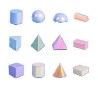 AUYXSSZ Juguete matemático práctico para Profesores Que Ayuda a los niños con la geometría con un Atractivo Juego de Bloques geométricos 3D. Experimenta