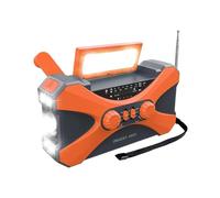 AUYXSSZ Radio portátil de Emergencia con manivela, multibanda, con alertas NOAA, Alarma SOS y Linterna LED para desastres Naturales, Naranja