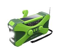 AUYXSSZ Radio portátil de Emergencia con manivela, multibanda, con alertas NOAA, Alarma SOS y Linterna LED para desastres Naturales, Verde