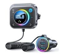 AUYXSSZ Reproductor de Carga rápida, luz inalámbrica de Graves, Llamada Doble Tipo C, Tarjeta FM, Kits de Adaptador de Coche, transmisor modulador de