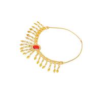 AUYXSSZ Tocado para danza del vientre. Diadema brillante. Accesorio para el cabello. Collar que añade encanto a las fiestas de baile. Hazlas más, rojo dorado, 58cm