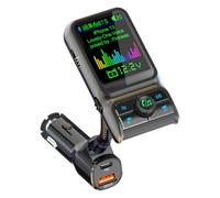 AUYXSSZ Transmisor de Reproductor FM para Coche QC3.0, Pantalla de Receptor de Radio USB, modulador de Cargador de MP3 Compatible con Bluetooth, regulador