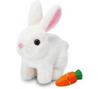 Auzlya Conejo de Peluche Electrónico Pascua,Juguete de Conejito Saltando,Simulación de Conejo de Peluche Suave,Conejo Saltador Juguete electrónico Interactivo,Juguetes Interactivos