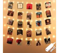AUZONIMICS Guirnalda Luces Recargable, 10M 100 Leds Clip Cadena de Luces con 60 Pinzas, Luces Navidad Interior con 8 Modos pare Decoracion Navidad, Fotos, Dormitorio Fiesta, Cumpleaños, San Valentín