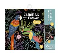 Auzou Editions Español Láminas para rascar Aves fantásticas