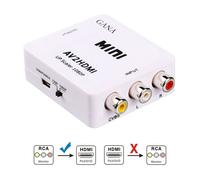 AV a HDMI, GANA 1080P Mini RCA compuesto CVBS AV a HDMI Video Audio Converter Adaptador PAL / NTSC con cable de carga USB para...