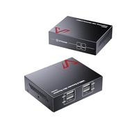 AV Access Extensor USB de 4 Puertos de Alta Velocidad sobre Cat5e/6 hasta 480 Mbps, 4 × USB2.0 Admite 2 Cámaras Web USB Sincrónicamente y Todos los Sistemas Operativos, Plug and Play