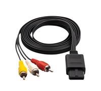 AV Cable, Estéreo Audio Video AV RCA Cable compatible con Super Nintendo 64 N64 NGC Gamecube SNES TV Game, Repuesto Cable de alimentación para Consola de Juegos 1 pieza 1,8m