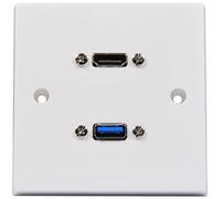 AV:Link | Placa de pared multimedia con enchufes HDMI 8K y USB 3.0